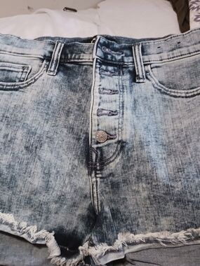 Express Dark Wash Denim Jeans with Contrast Stitching Shorties Size 2